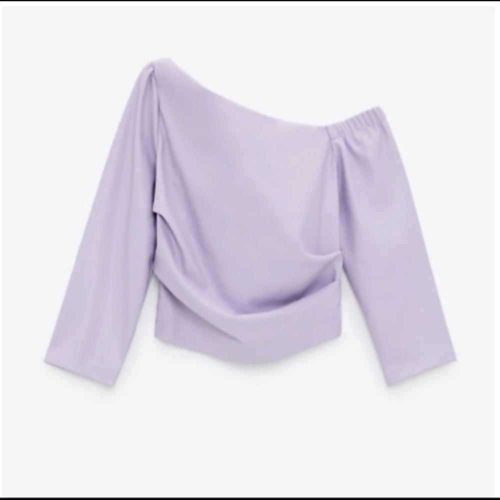 Purple leather zara top
